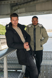 Parka longue noir homme à capuche HUGUES