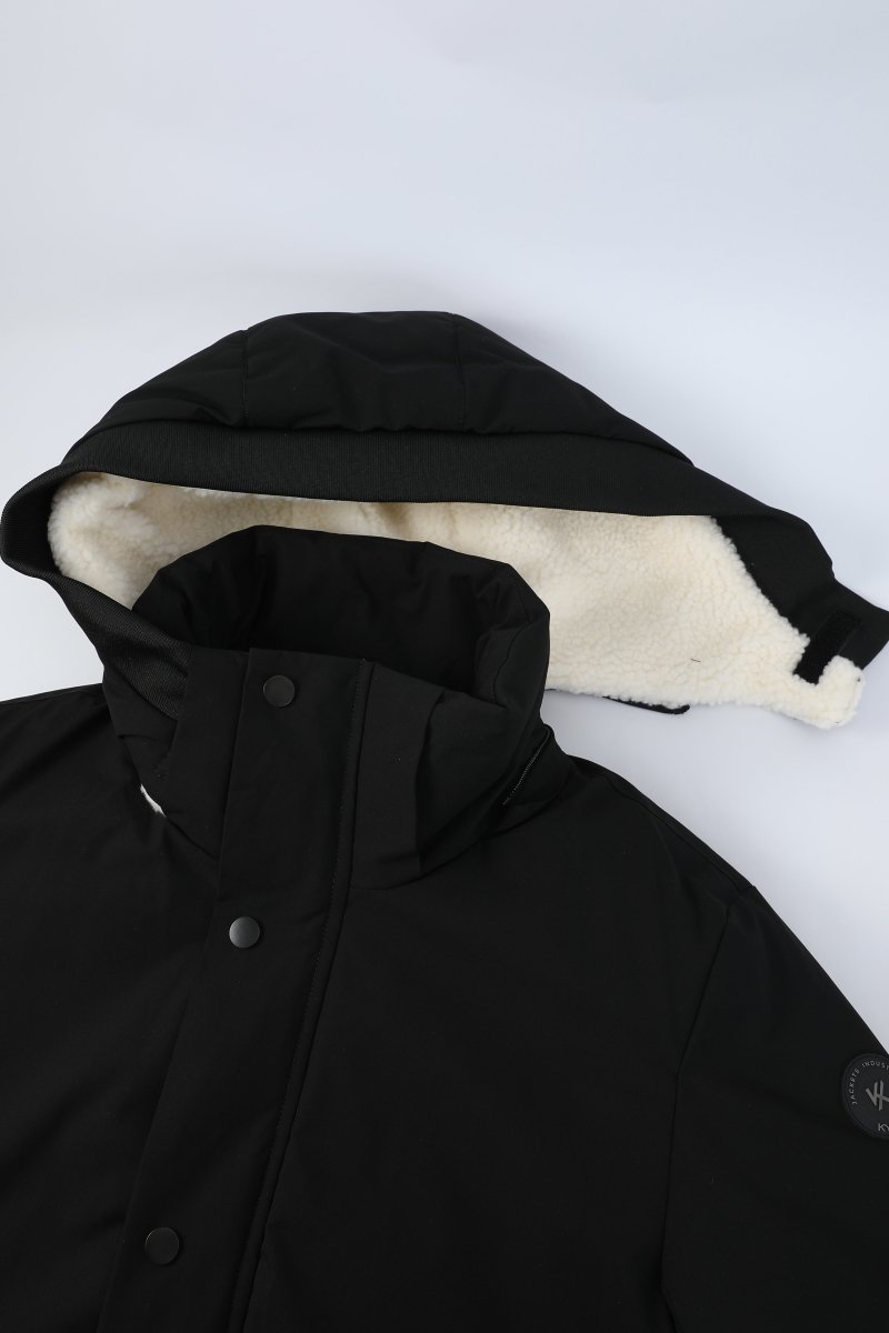 Parka longue noire doublée sherpa JOHNSTON