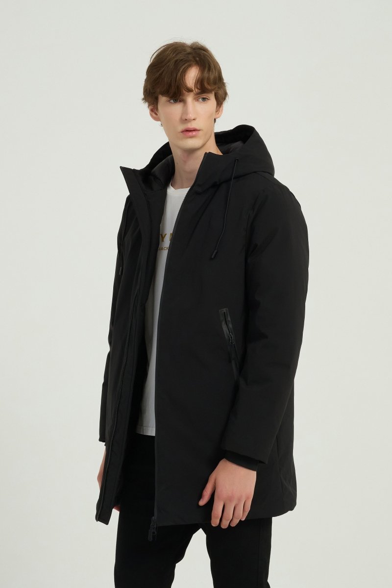 Parka longue noire homme avec capuche MARCEL
