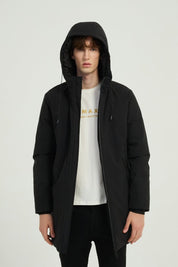 Parka longue noire homme avec capuche MARCEL