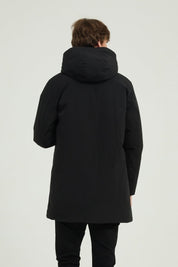 Parka longue noire homme avec capuche MARCEL