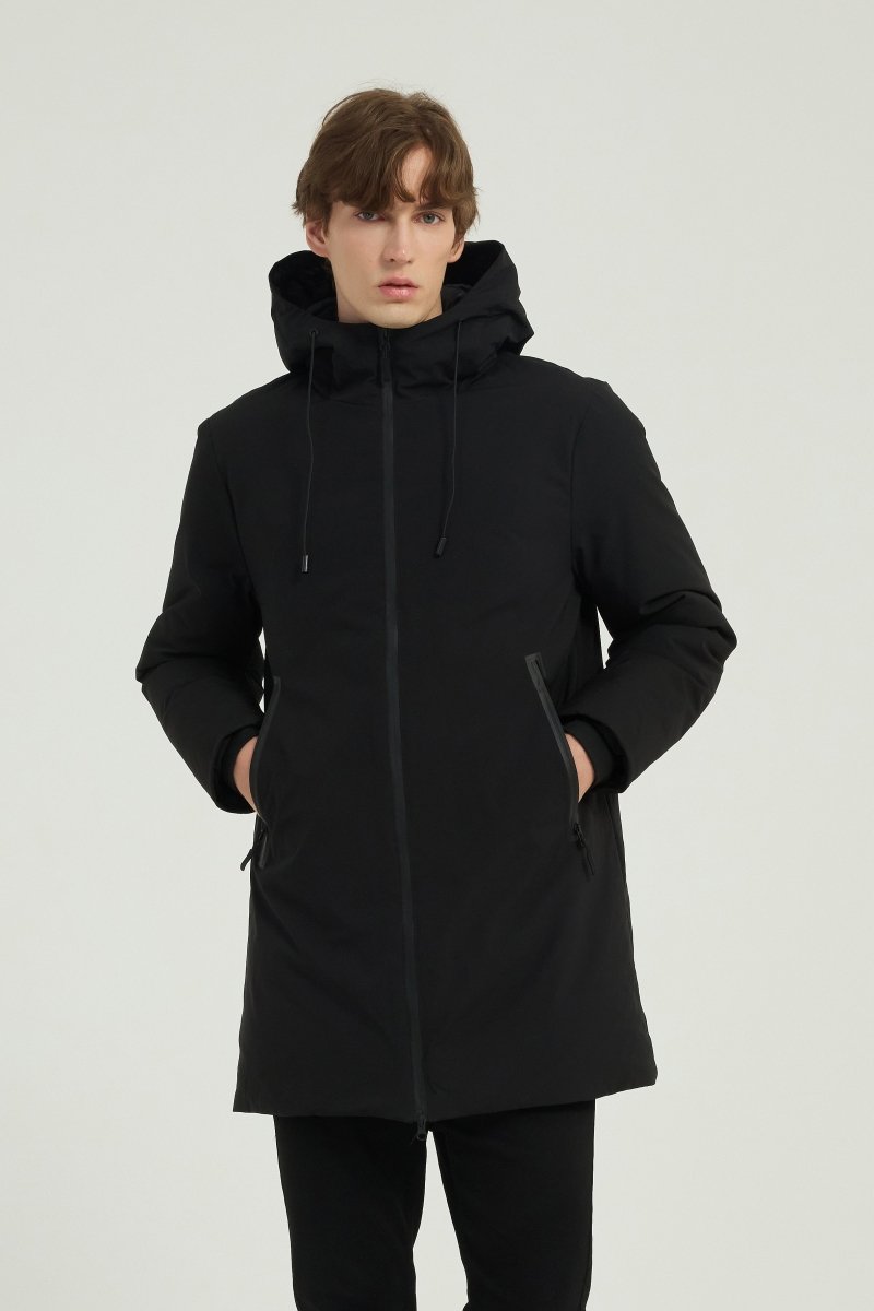 Parka longue noire homme avec capuche MARCEL
