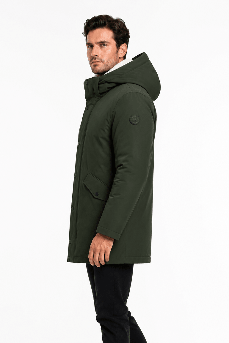 Parka longue vert foncé doublée sherpa JOHNSTON