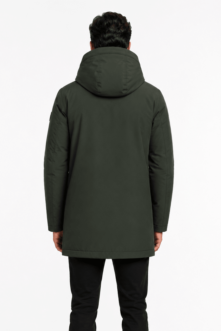Parka longue vert foncé doublée sherpa JOHNSTON