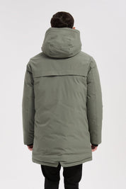 Parka longue vert homme à capuche HUGUES