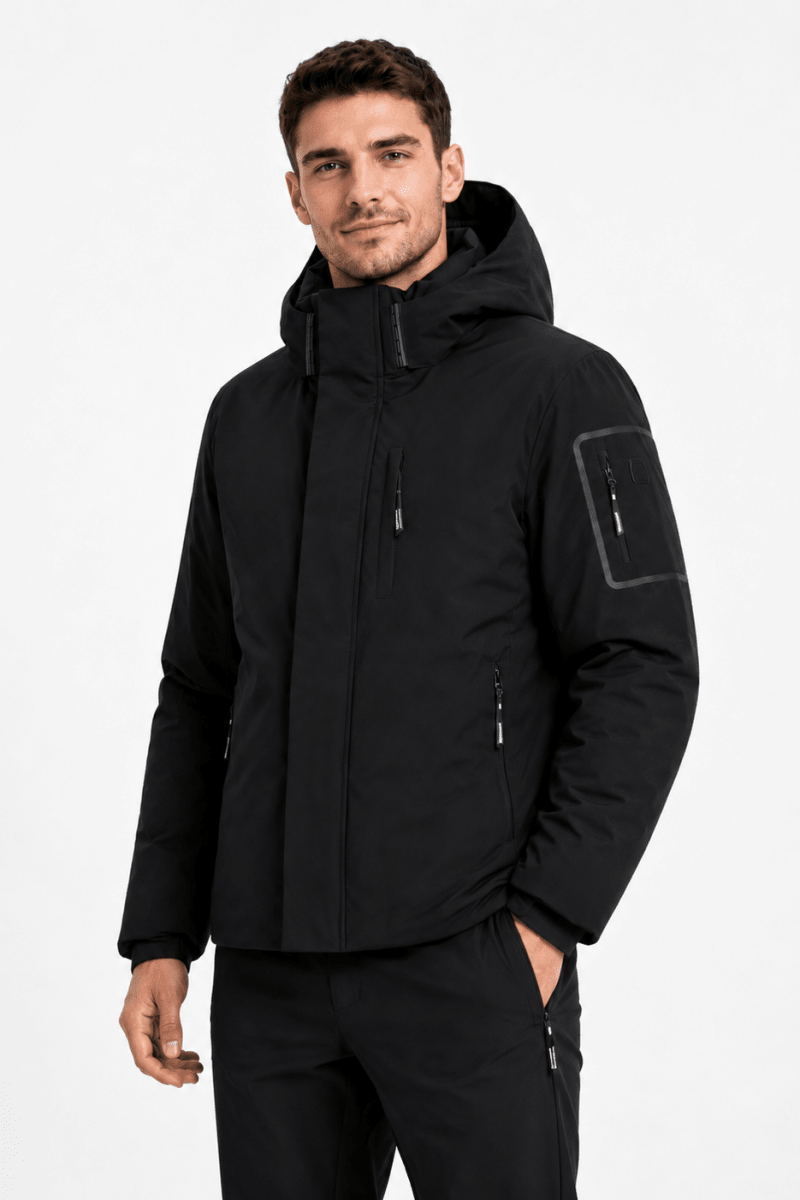 Parka noir homme à capuche FIELD