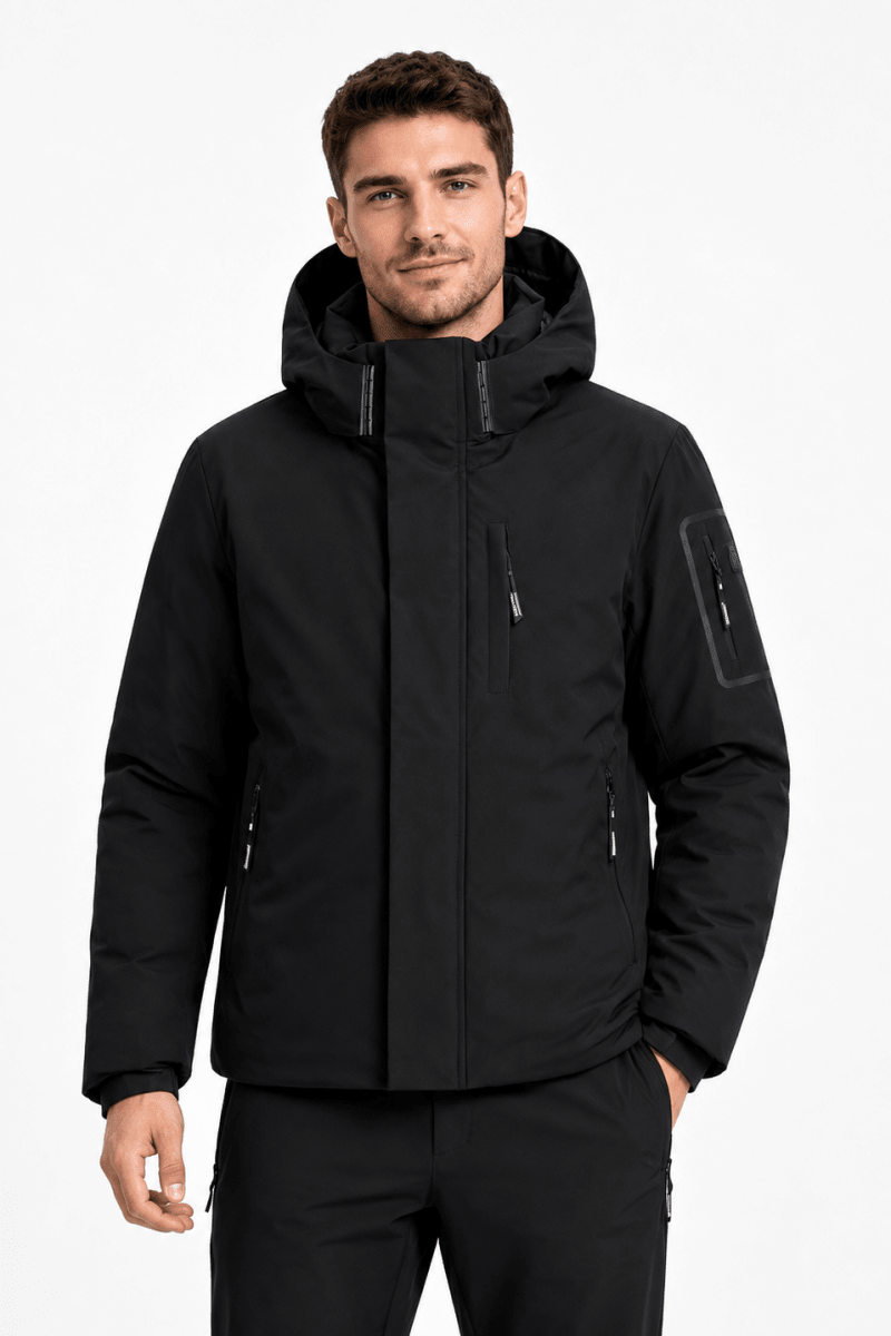 Parka noir homme à capuche FIELD