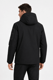 Parka noir homme à capuche FIELD