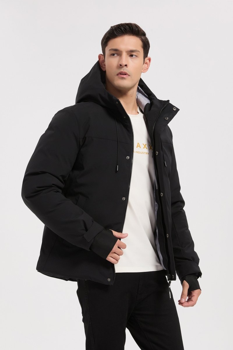 Parka noir homme à capuche GILBERT
