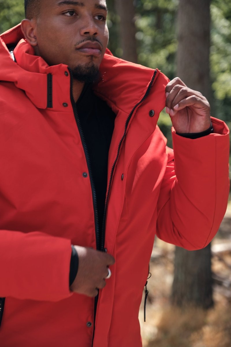 Parka orange homme à capuche FIELD