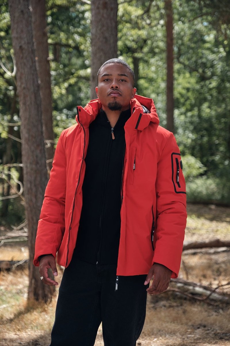 Parka orange homme à capuche FIELD