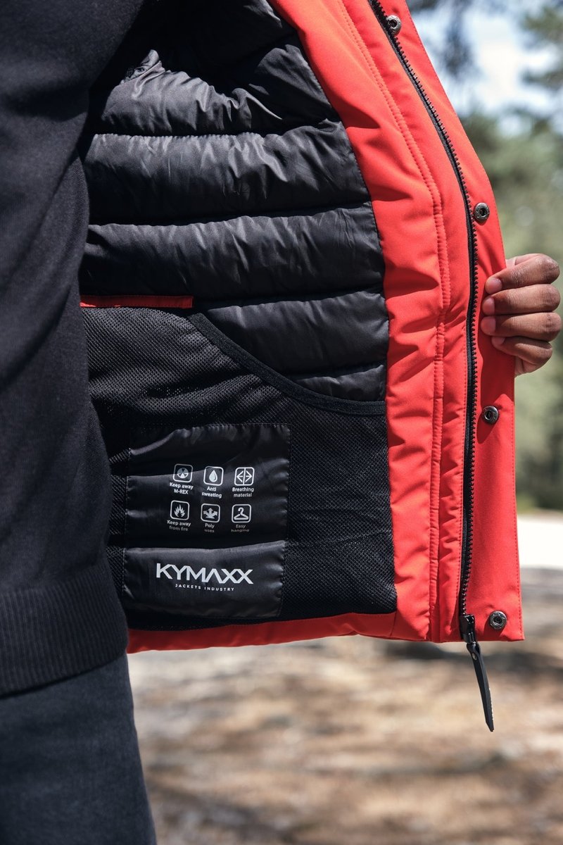 Parka orange homme à capuche FIELD