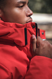 Parka orange homme à capuche FIELD