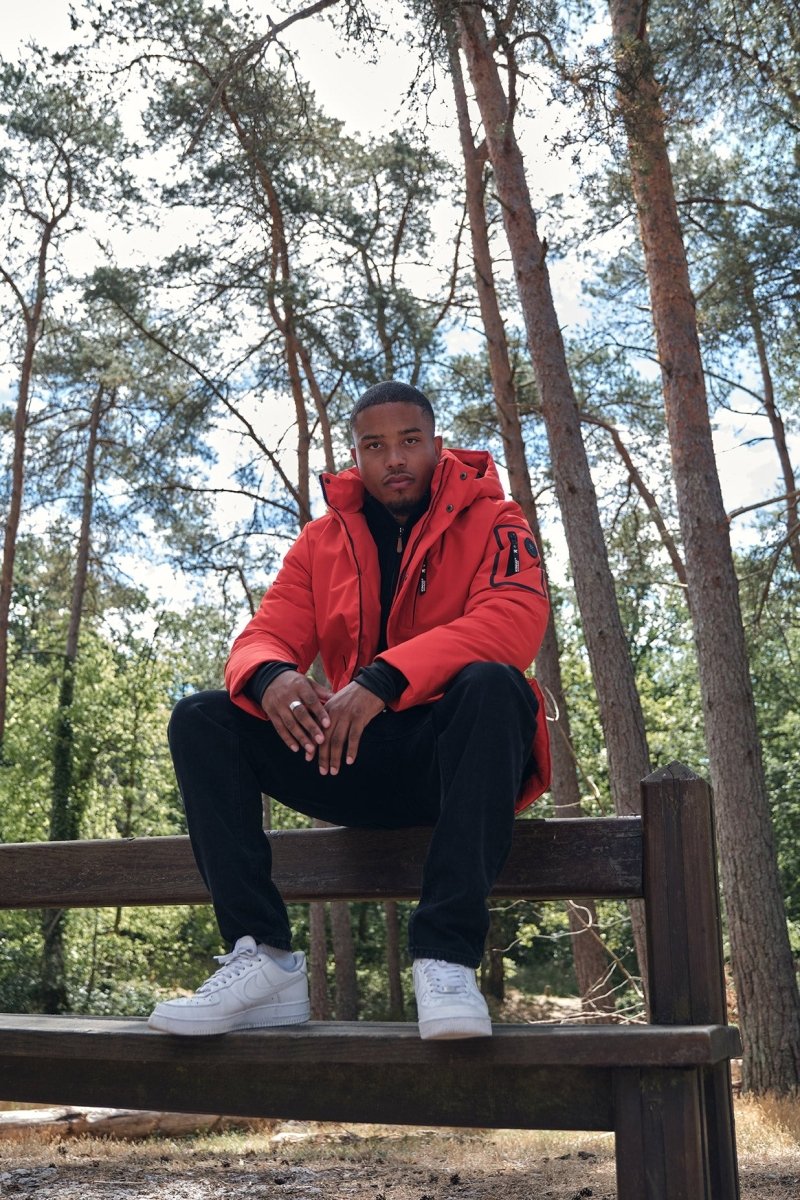 Parka orange homme à capuche FIELD