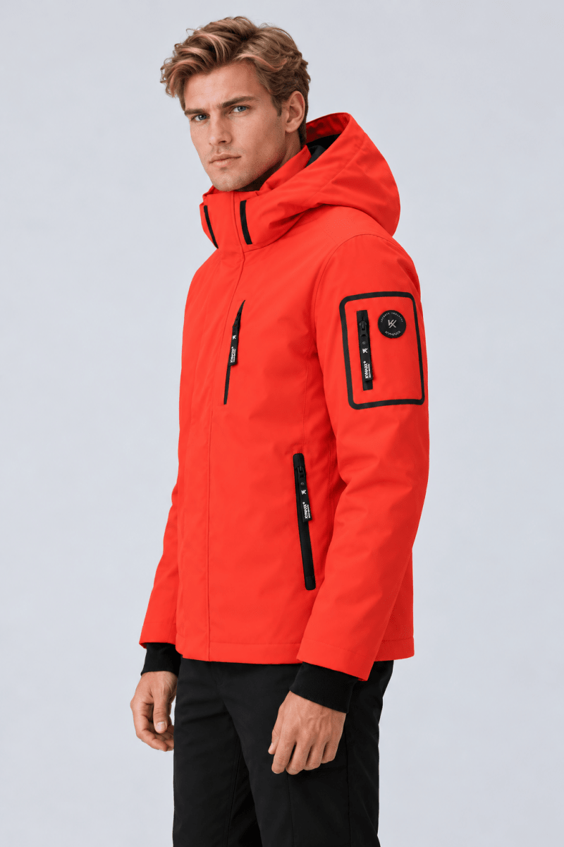 Parka orange homme à capuche FIELD