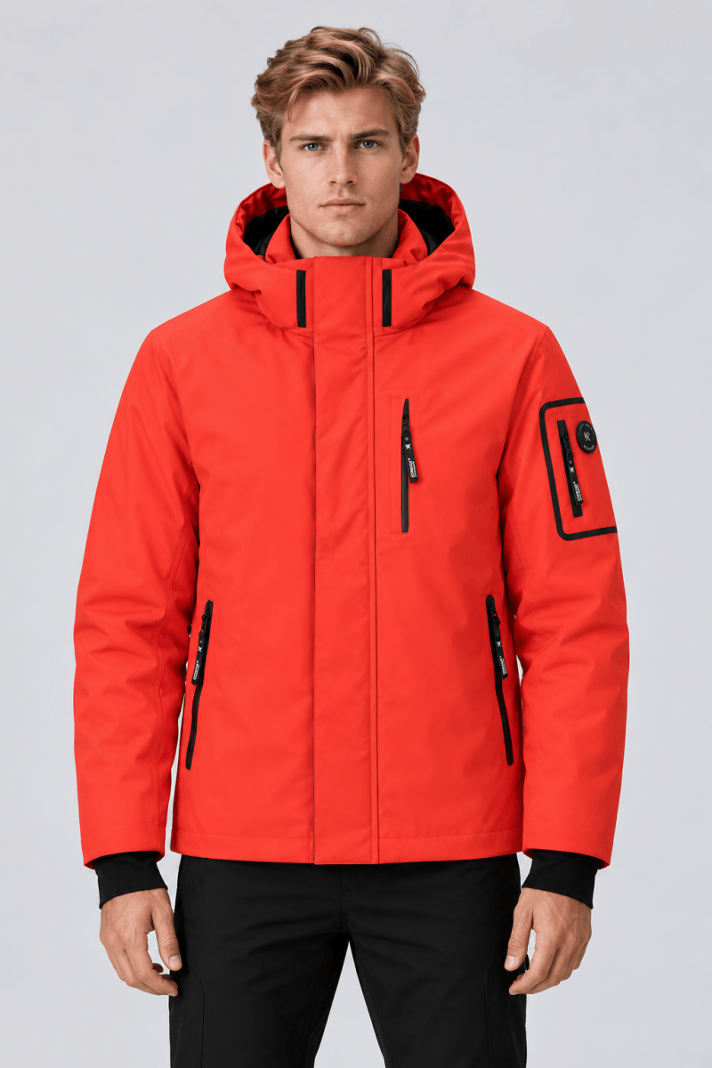 Parka orange homme à capuche FIELD