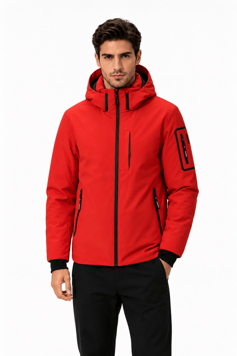 Parka orange homme à capuche FIELD