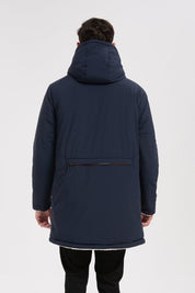 Parka réversible bleu foncé homme à capuche effet mouton RAYMOND