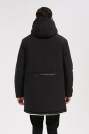 Parka réversible noire homme à capuche effet mouton RAYMOND