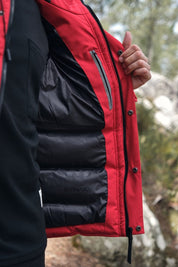 Parka rouge homme à capuche GILBERT