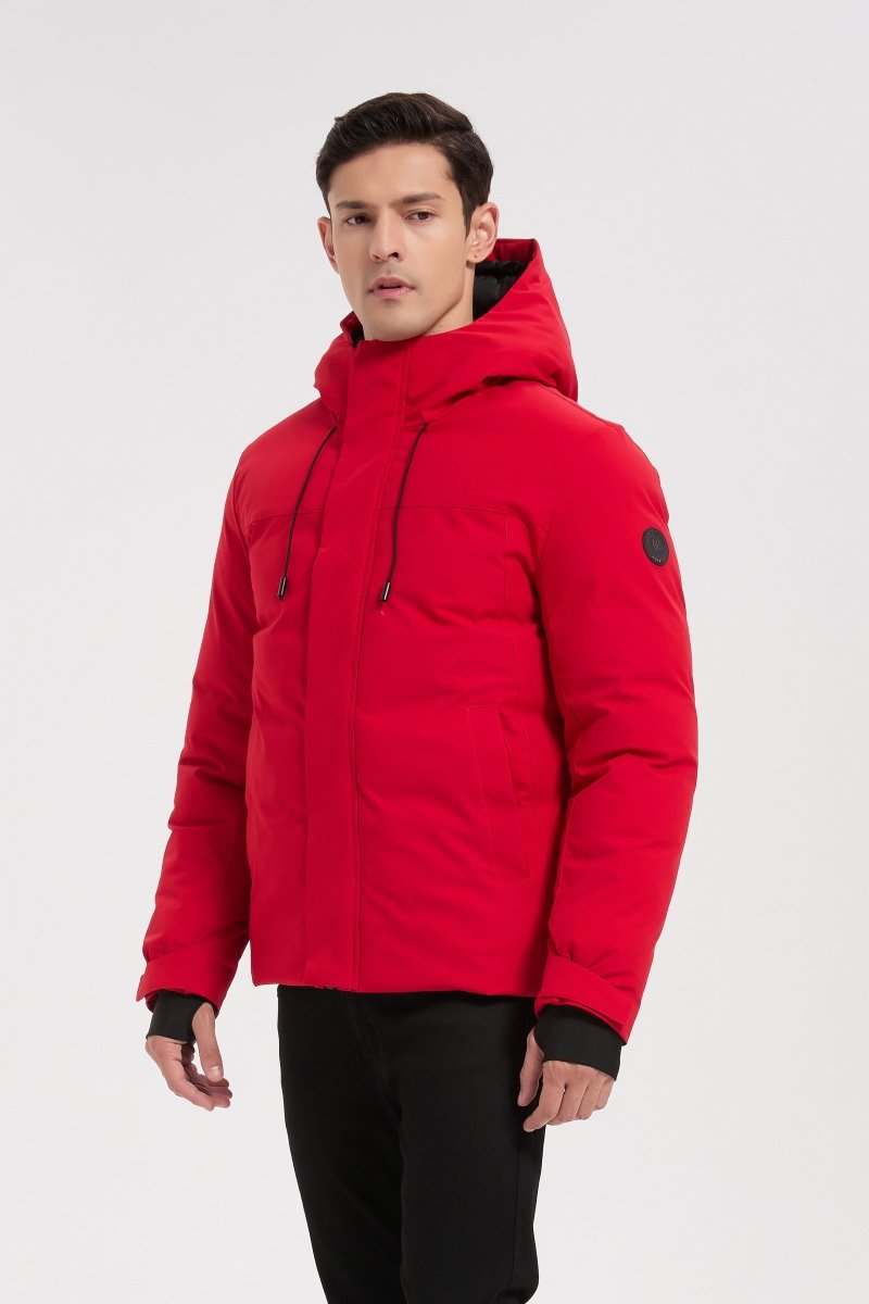 Parka rouge homme à capuche GILBERT