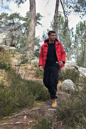 Parka rouge homme à capuche GILBERT