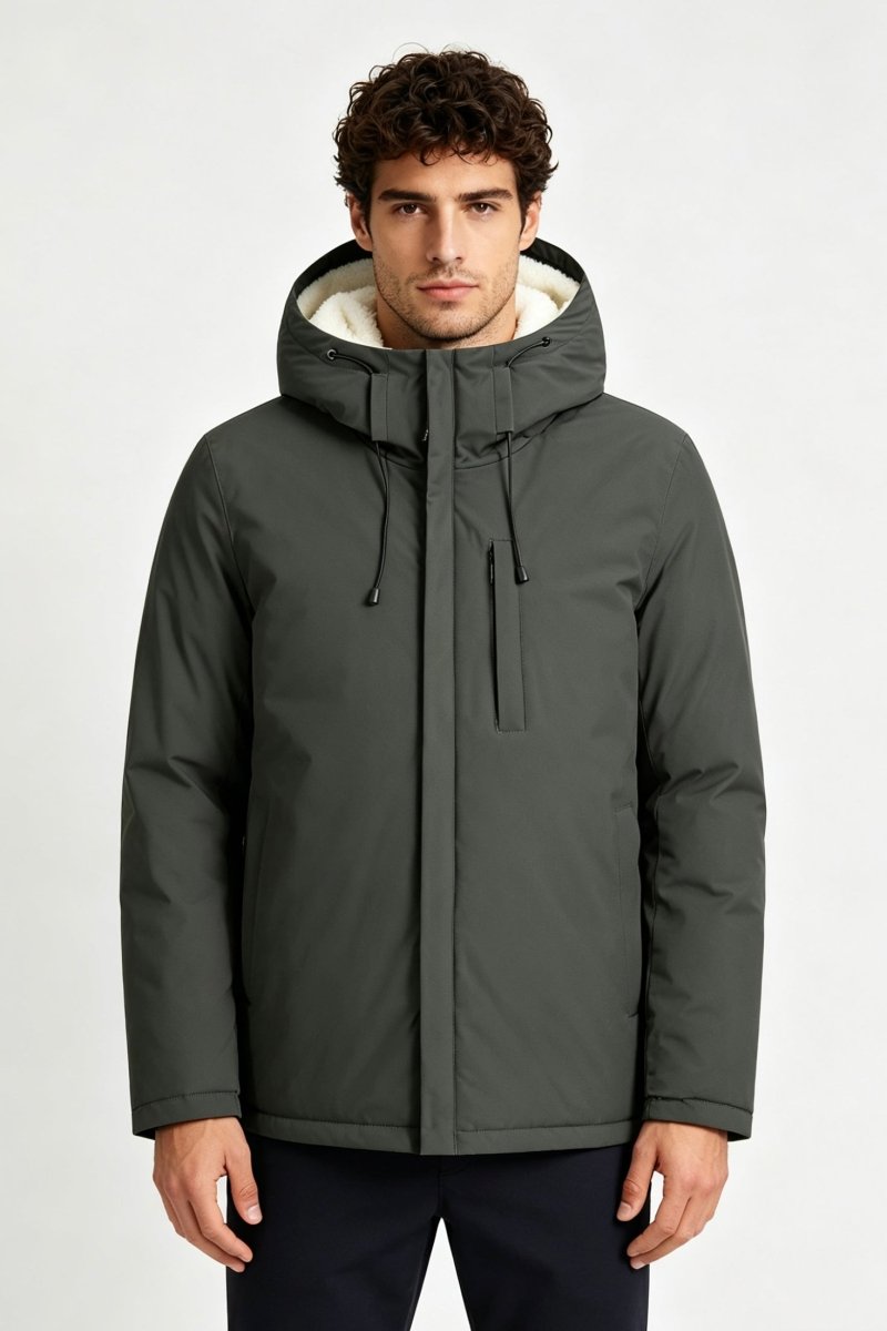 Parka vert foncé homme doublée sherpa LOÏC