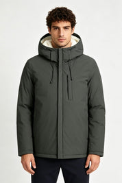 Parka vert foncé homme doublée sherpa LOÏC