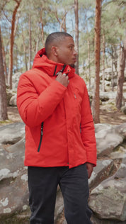 Parka orange homme à capuche FIELD