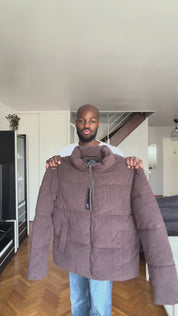 Doudoune marron homme effet velours côtelé SÉBASTIEN