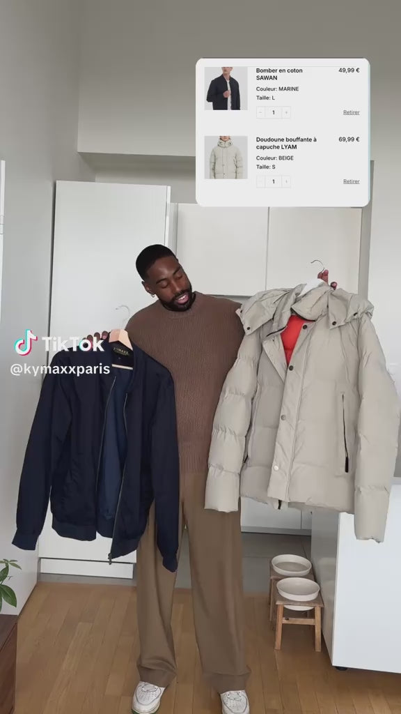 Bomber en coton marine SAWAN