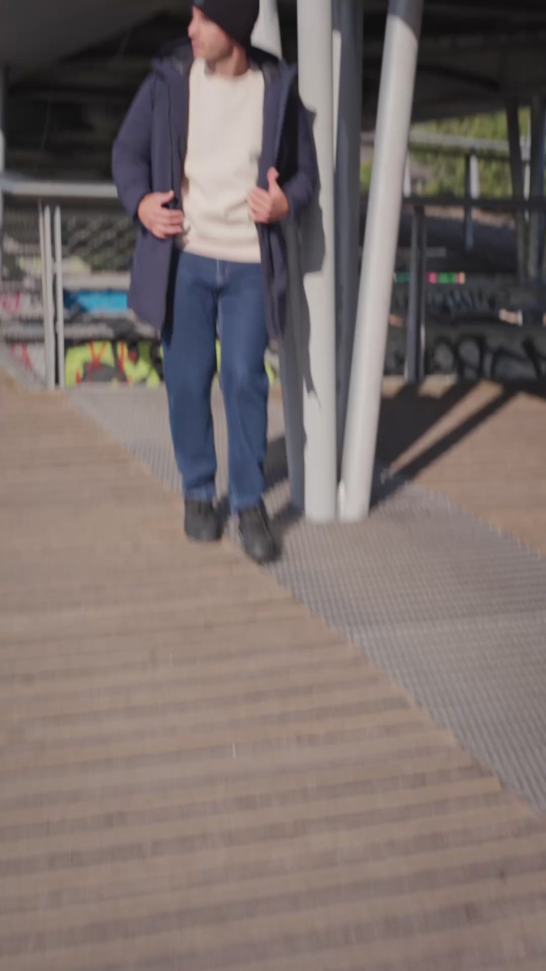 Parka longue marine homme avec capuche MARCEL