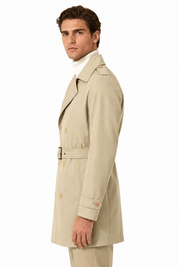 Trench-coat beige homme long et ceinturé NEWMAN