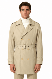 Trench-coat beige homme long et ceinturé NEWMAN