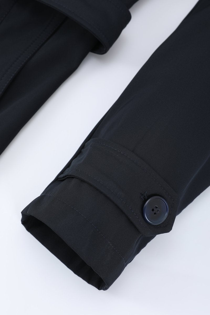 Trench-coat bleu foncé homme long et ceinturé NEWMAN