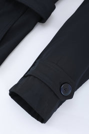 Trench-coat bleu foncé homme long et ceinturé NEWMAN