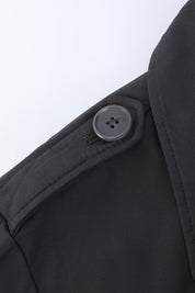 Trench-coat gris foncé homme long et ceinturé NEWMAN
