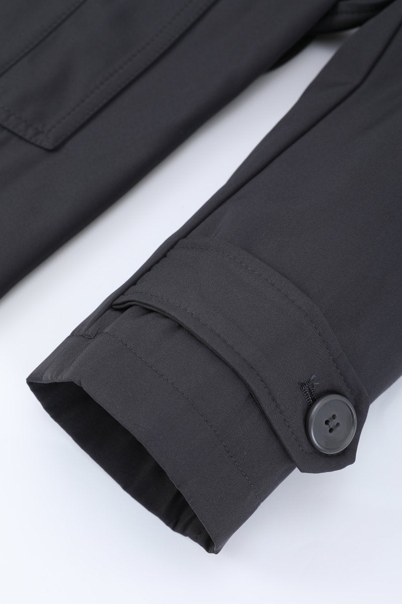Trench-coat gris foncé homme long et ceinturé NEWMAN