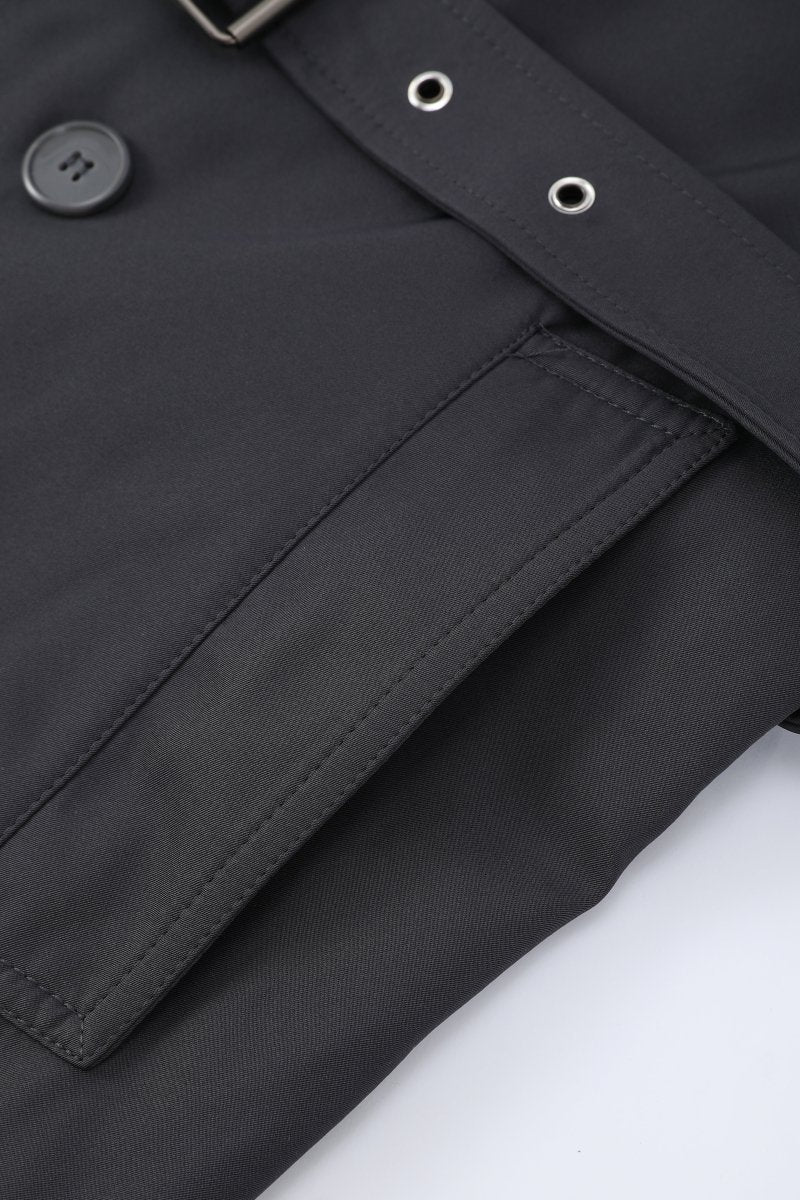 Trench-coat gris foncé homme long et ceinturé NEWMAN