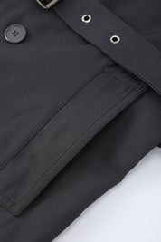 Trench-coat gris foncé homme long et ceinturé NEWMAN