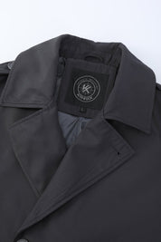 Trench-coat gris foncé homme long et ceinturé NEWMAN