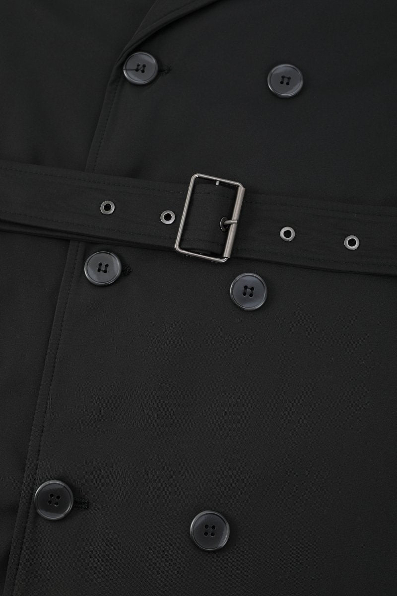 Trench-coat noir homme long et ceinturé NEWMAN