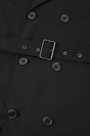 Trench-coat noir homme long et ceinturé NEWMAN