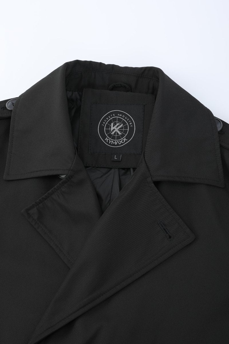 Trench-coat noir homme long et ceinturé NEWMAN