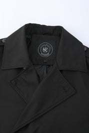 Trench-coat noir homme long et ceinturé NEWMAN