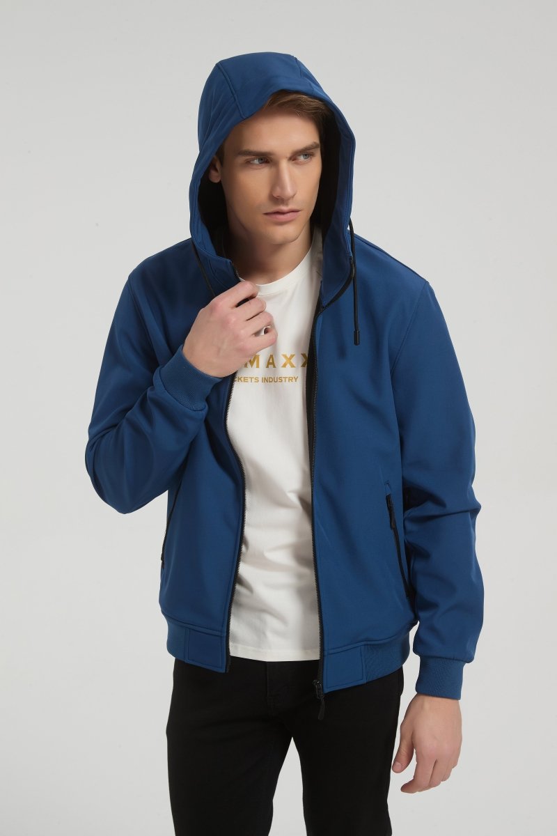 Veste à capuche bleu denim ALFRED