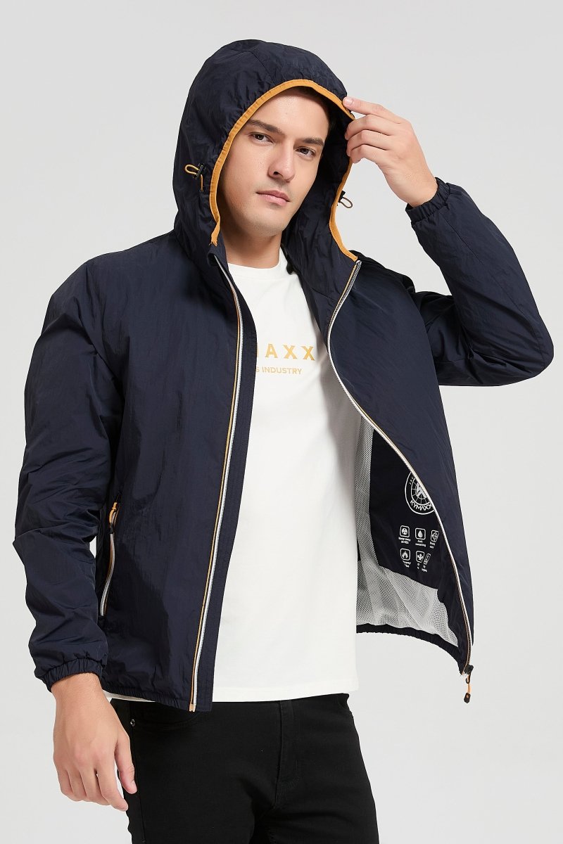 Veste coupe - vent homme à capuche Bleu Fonce HUBERT