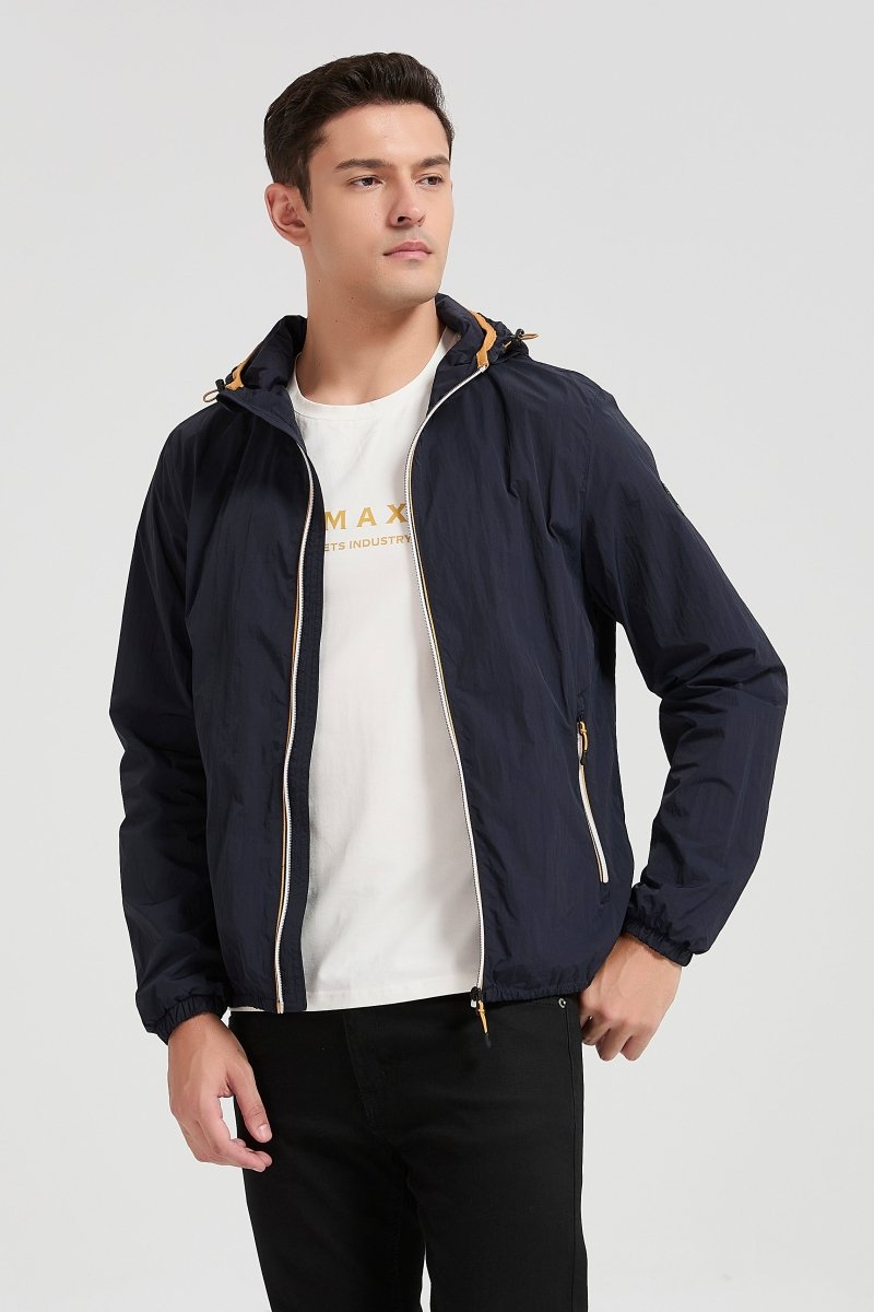 Veste coupe - vent homme à capuche Bleu Fonce HUBERT