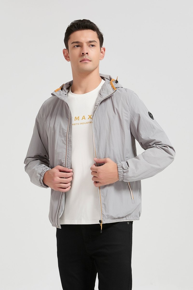 Veste coupe - vent homme à capuche Gris Clair HUBERT