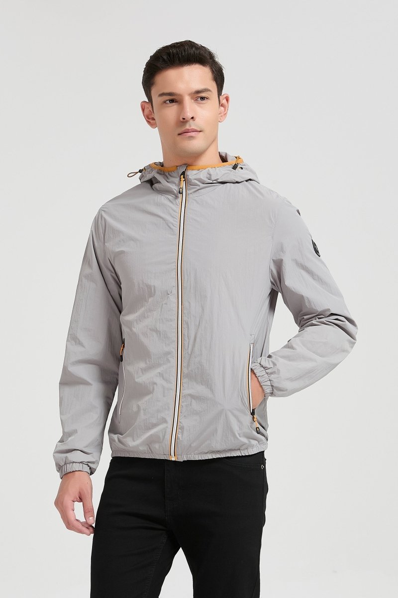 Veste coupe - vent homme à capuche Gris Clair HUBERT